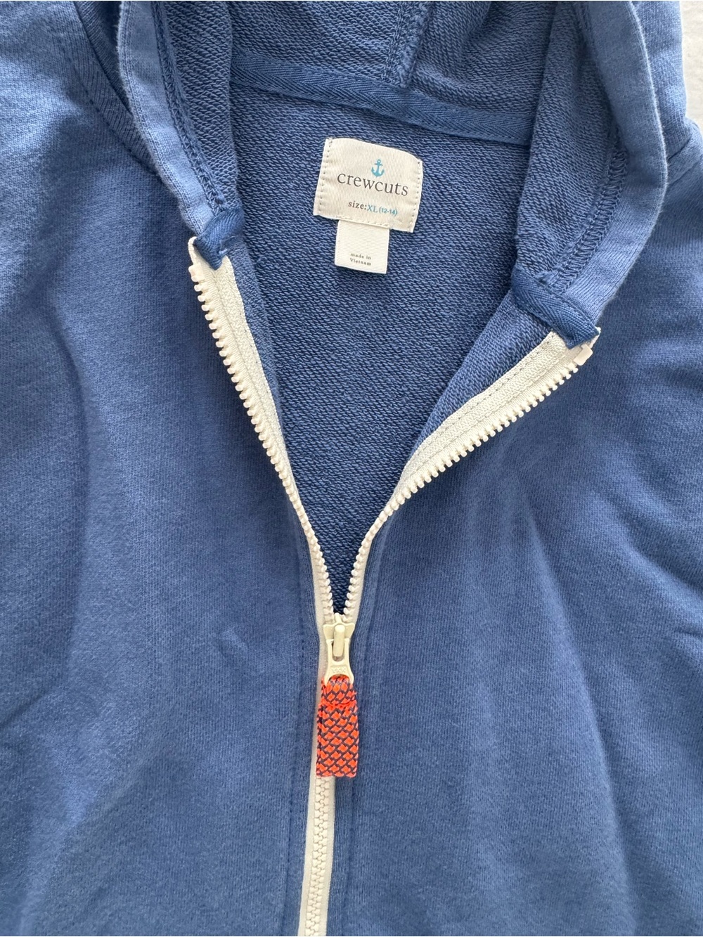 J.Crew Crewcuts Blue Full Zip Hoodie XL 12-14 Cotton